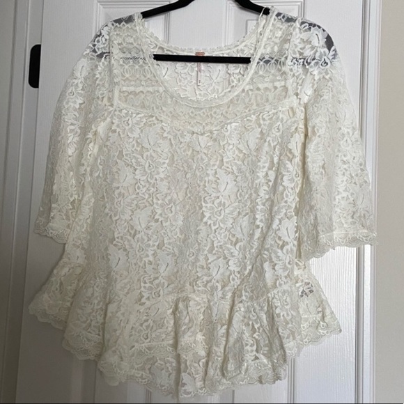 Free People Tops - Free People Cream Lace Top